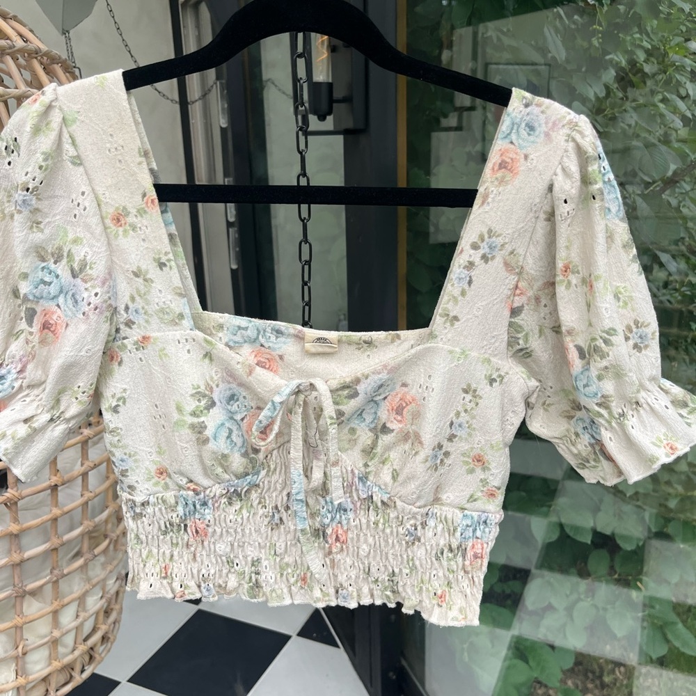 Adorable Floral Bustier Crop Top